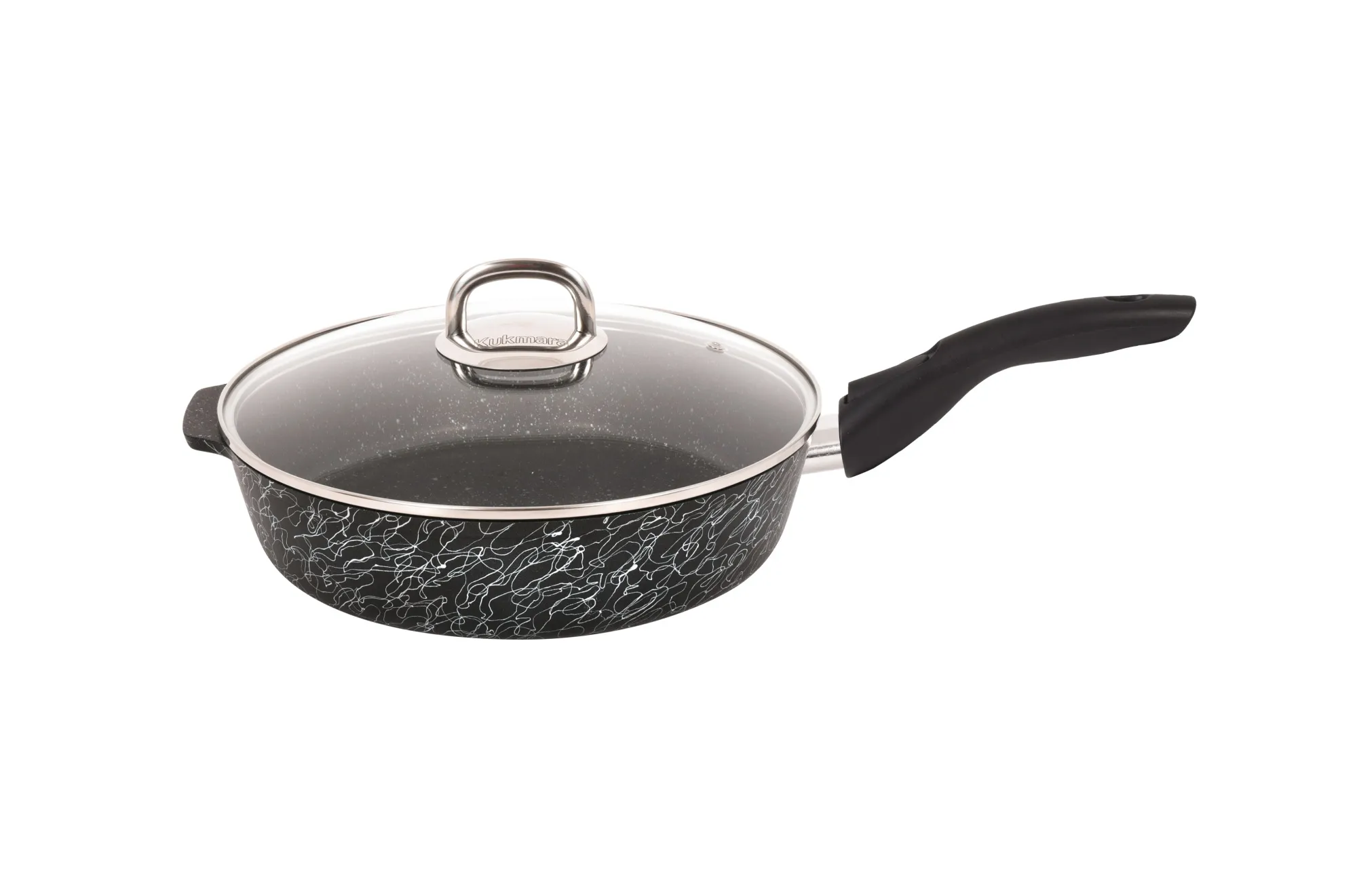 сгчс262а Сковорода 26 см со съёмной ручкой, со стеклянной крышкой Грация (черный серебро) 1 