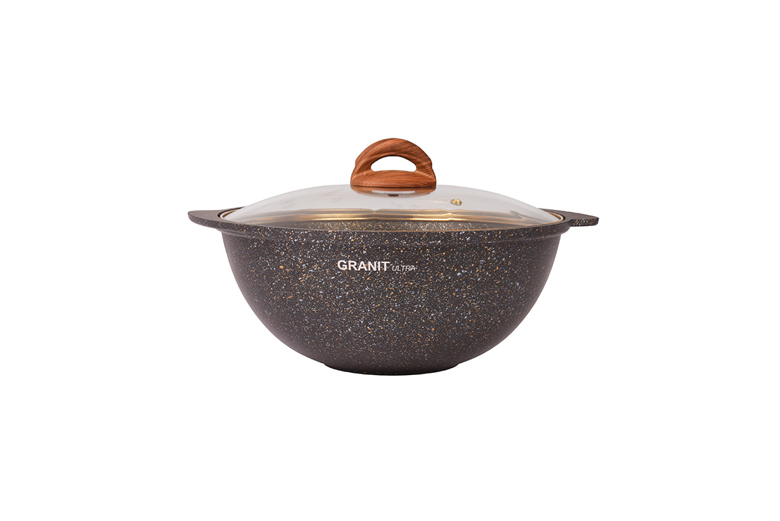 кгбг47а Казан для плова 4,5л со стекл кр Granit Ultra (black-gold) 1 