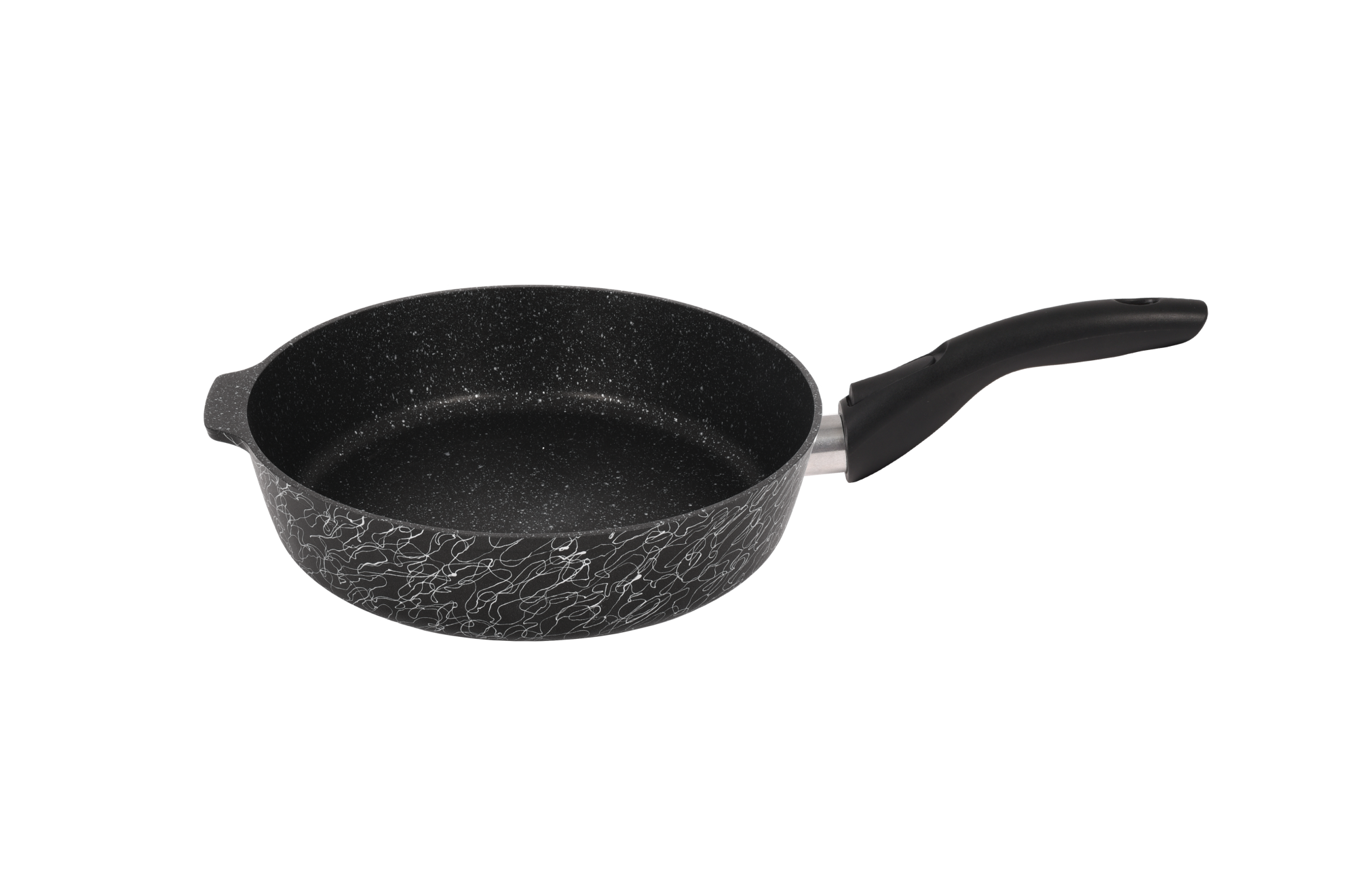 сгчс242а Сковорода 24 см со съёмной ручкой, со стеклянной крышкой Грация (черный серебро) 2 пнг 